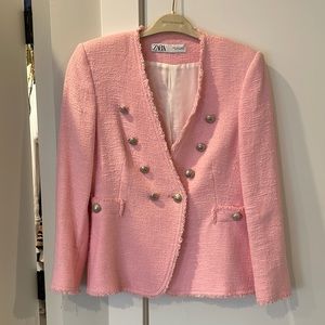 Zara pink tweed blazer